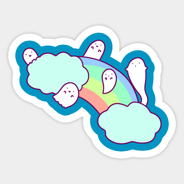 Rainbow Cloud Ghosts Sticker by saradaboru